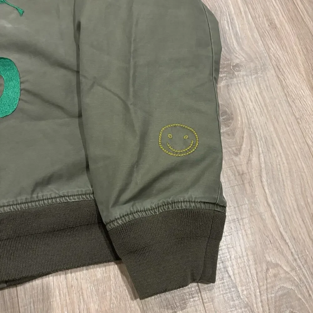 Authentic Polo Ralph Lauren Military Bomber Jacket Mens XL Peace Love USRL Green